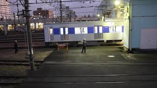 （手振れ注意・警笛あり・鉄道）都営三田線新型車両6500系6501F志村車両検車場構内試運転後車庫入れその2　2020．12．04