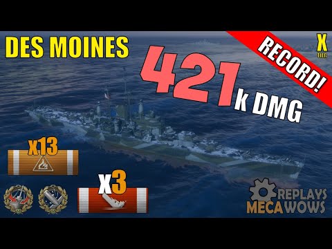 Des moines 420k damage | World of Warships Gameplay