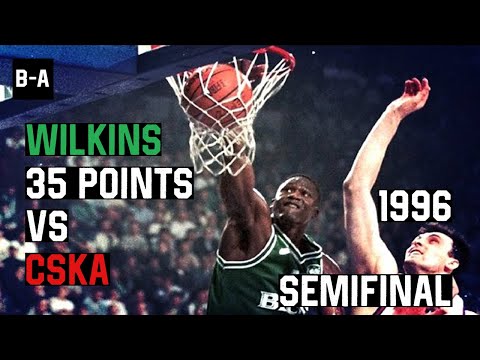 Dominique Wilkins UNSTOPPABLE vs CSKA | 35 POINTS | 1996 Euroleague Semifinal | Full Highlights