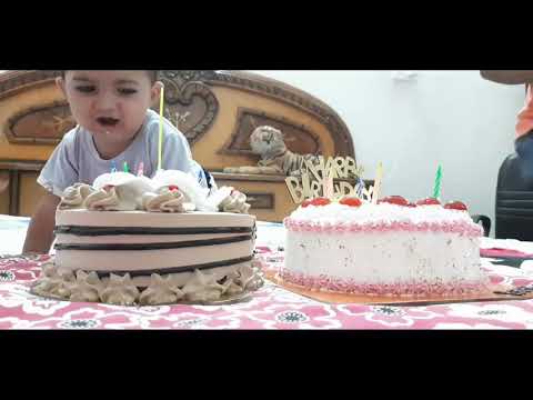 Funny birthday cake cutting