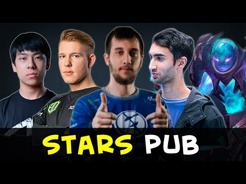 Stars pub during Epicenter — Arteezy, Ana, Cr1t, Universe, Chappie