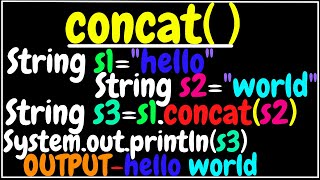 concat ( ) method  in string | java | ICSE X | class 10 | Semester 2 | computer applications