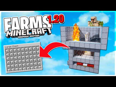 THE SIMPLEST and COMPACT IRON FARM for Minecraft Bedrock 1.20 (MCPE/Xbox/PS4/Switch/Win10)