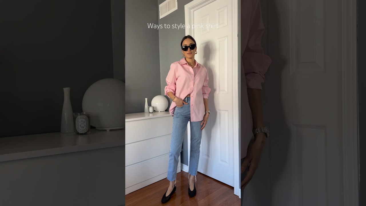 Different ways to style a pink shirt! Yes or No? #springfashion #ootdfashion