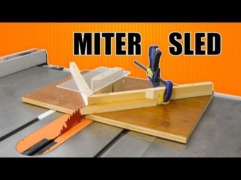 Make a Miter Sled Jig for the Table Saw - Perfect Miter Cuts Every Time! Video