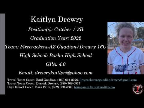 Kaitlyn Drewry Softball Skills Video - 2022 Catcher 1B