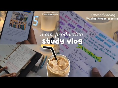 waking up at 5 am || introvert life || asmr study vlog || productive day || aesthetic vlog ✨