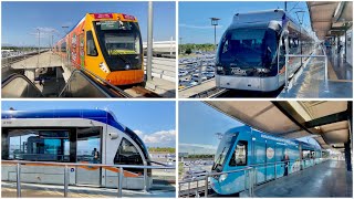 Tram and Airplane. Tram Station in the Airport of Antalya, Turkey. Tram Ride.