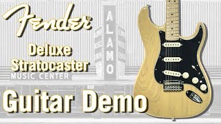 Video thumbnail for Fender Deluxe Stratocaster Vintage Blonde Demo by Alamo Music Center