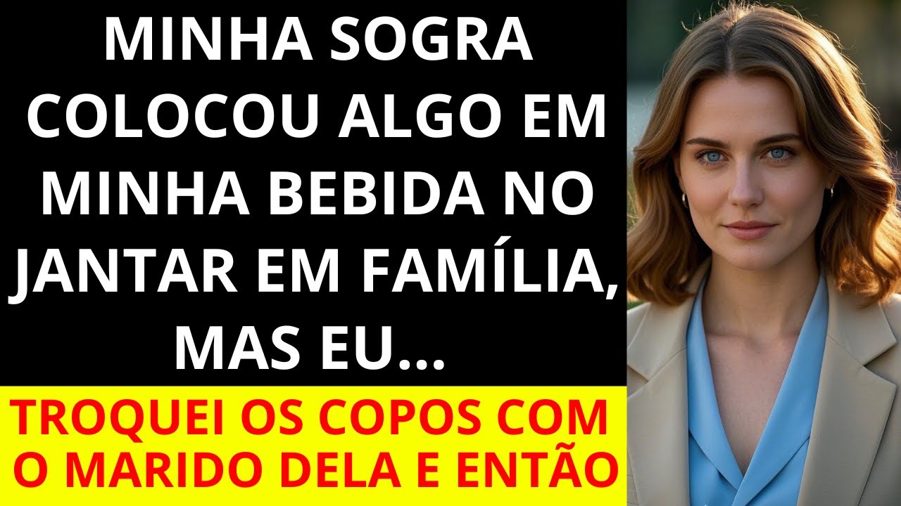 Minha sogra colocou algo na minha bebida durante o jantar em família, então eu troquei de copo com..