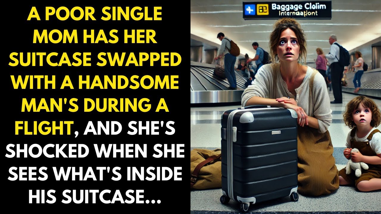 A Poor Single Mom Has Her Suitcase Swapped With A Beautiful Man During A Flight, And She's Shocked