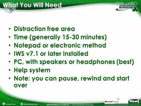 Indusoft Training – Preparation Video