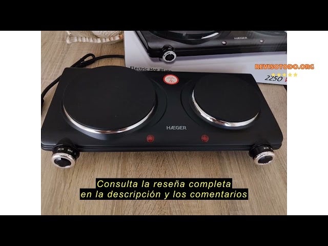 Vídeo relacionado con HAEGER DOUBLE DISC - Placa Eléctrica con 2250W de potencia, 165mm y 130mm de diámetro, sistema de seguridad con fusible termal, temperatura de la calefacción ajustable con 5 niveles