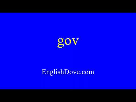 How to pronounce gov in American English