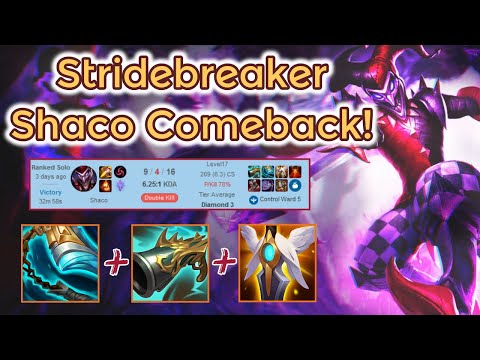 Stridebreaker Shaco Jungle Comeback in Diamond S11[League of Legends] Full Gameplay - Infernal Shaco