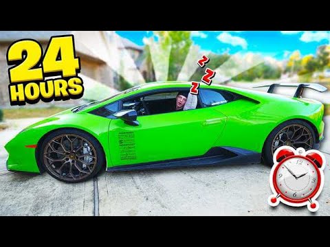 SPENDING 24 HOURS IN MY LAMBORGHINI CHALLENGE!