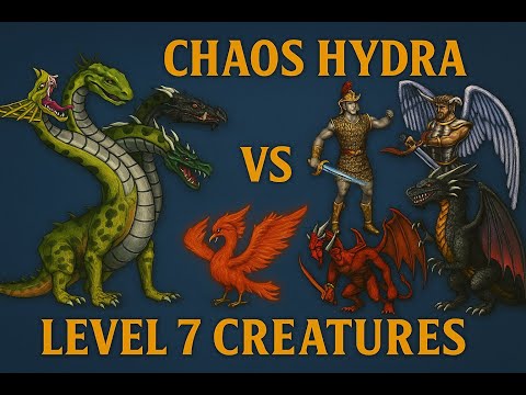 HEROES III - Chaos hydra vs all Level 7 creatures | 9999 units