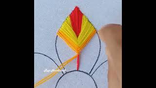 #Fishbone bordado stitch flower! 3D flora hand embroidery tutorial/ Kadhai/hand embroidery work