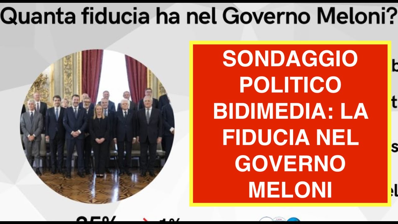 SONDAGGIO POLITICO BIDIMEDIA: LA FIDUCIA NEL GOVERNO MELONI