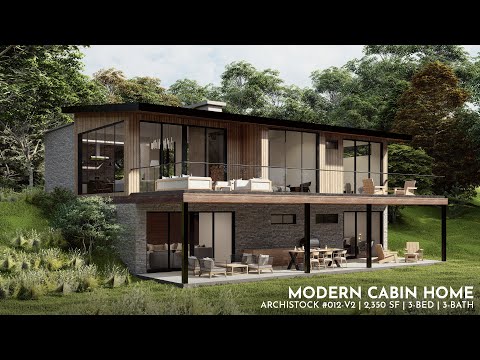 Hillside Modern Cabin Home with a Walkout Basement | 2,350 sq ft