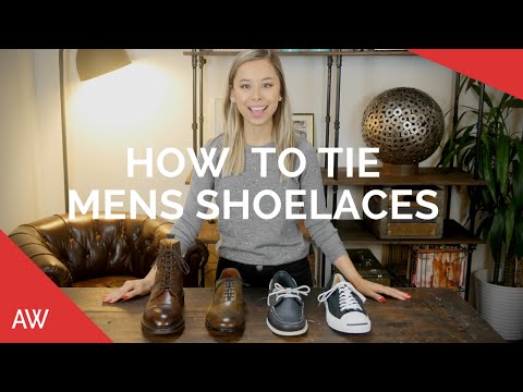 How To Tie Mens Shoelaces - Boots, Loafers, Dress Shoes, Sneakers, Suede, Waxed, Round, Cotton Video