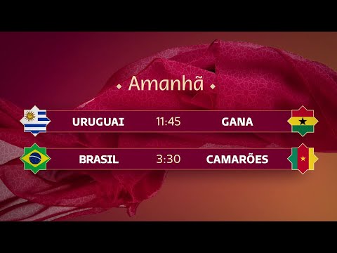 COPA DO MUNDO CATAR 2022 NA GLOBO - URUGUAI x GANA e BRASIL x CAMARÕES (02/12/2022)