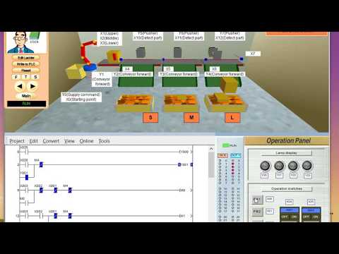 PLC FX Series - MITSUBISHI Sorting Material By Size - Part Distribution