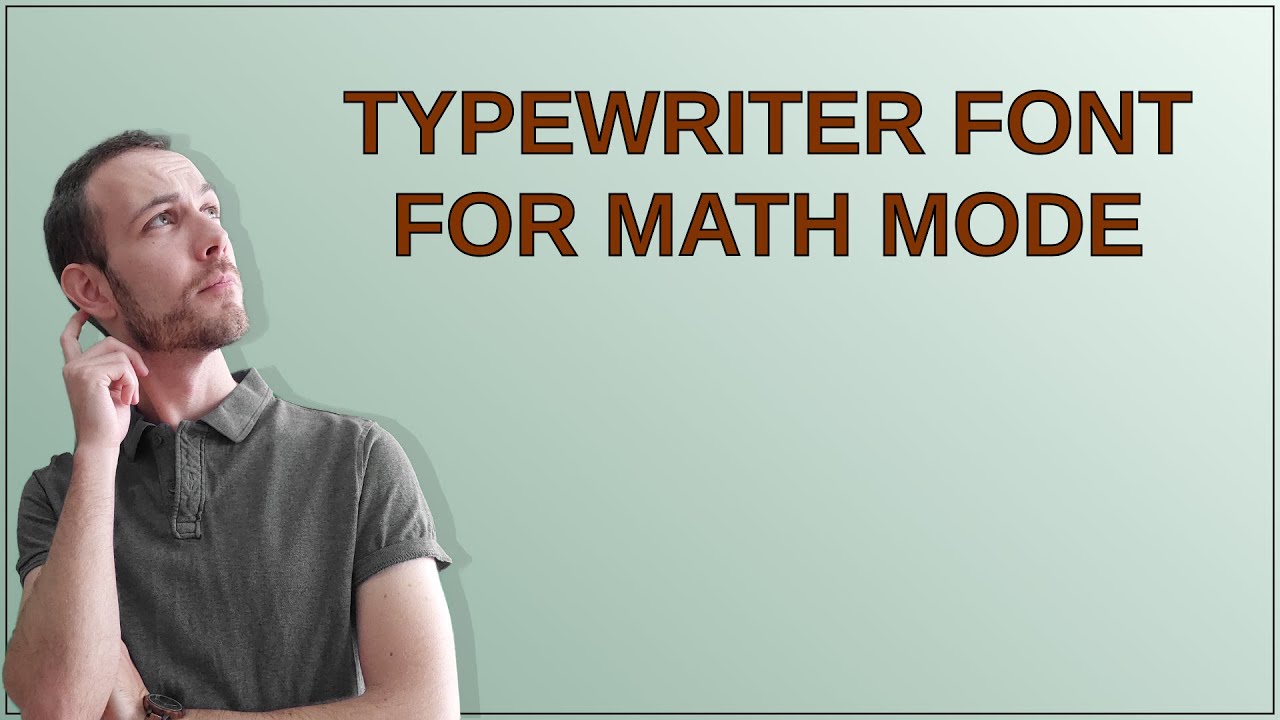 Tex: Typewriter font for Math Mode