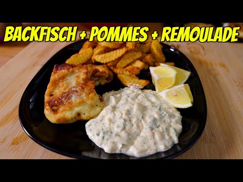 Backfisch mit Pommes und Remoulade (Rezept Download)