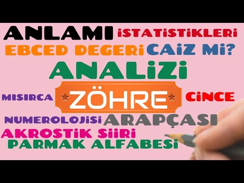~ ZÖHRE ~ İSMİNİN ANLAMI~AYRINTILI ANALİZİ~