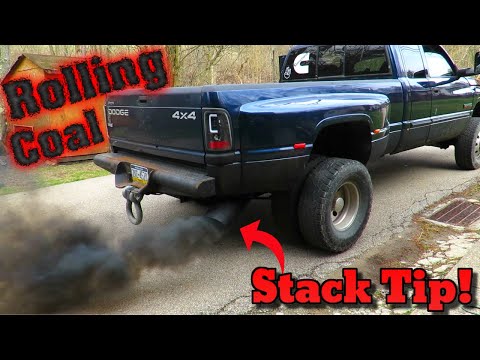 ✪ NASTY Stack Exhaust Tip Install ✪ 2001 Dodge Cummins