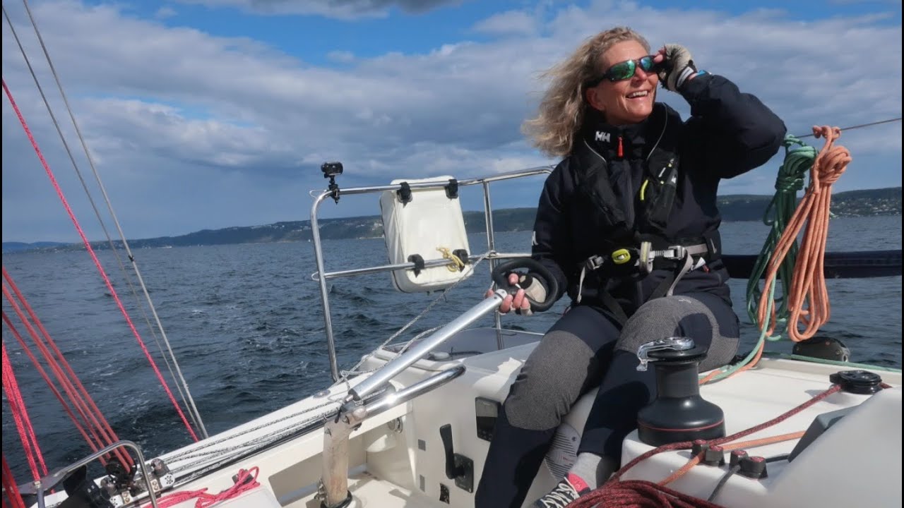 Eira Naustvik on big boat sailing in Norway