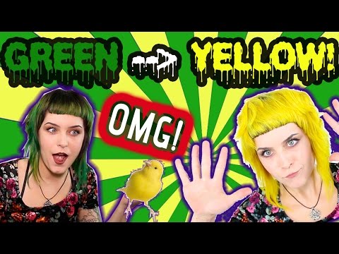 GREEN TO YELLOW HAIR COLOR USING OLAPLEX! Video