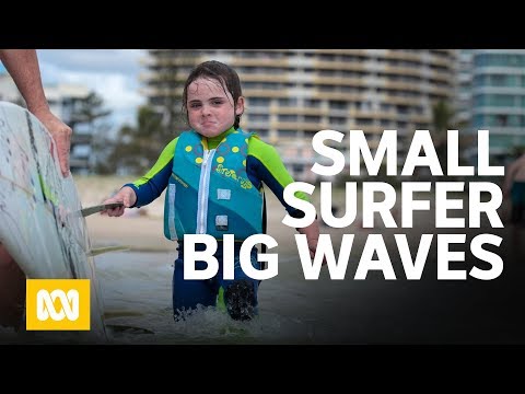 A small surfer makes big waves. (6 year old Quincy Symonds aka "The Flying Squirrel")