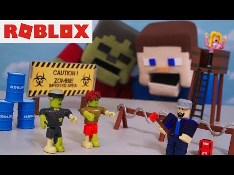 Roblox Zombie Attack Playset Action Figure Unboxing Rush Apocalypse Toys Hack Jazwares