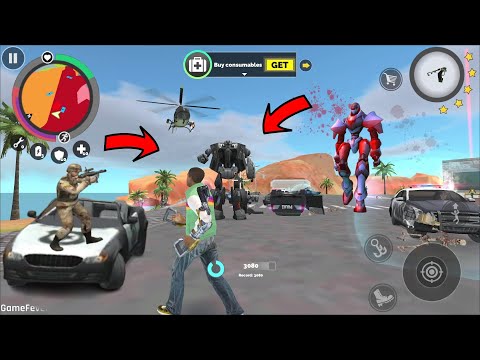 Vegas Crime Simulator 2 (Vegas Hero Fight Police Car and Helicopter) Robot Car - Android Gameplay HD