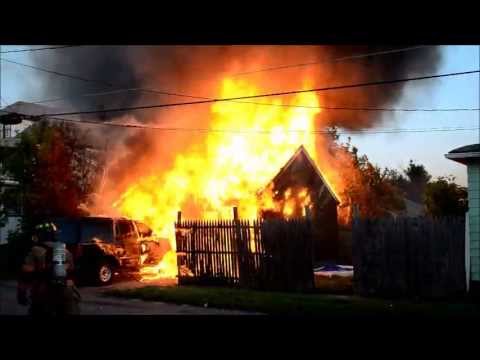 PineHill FD Working Fire 2 Car Garage - 27 Olcott Pl