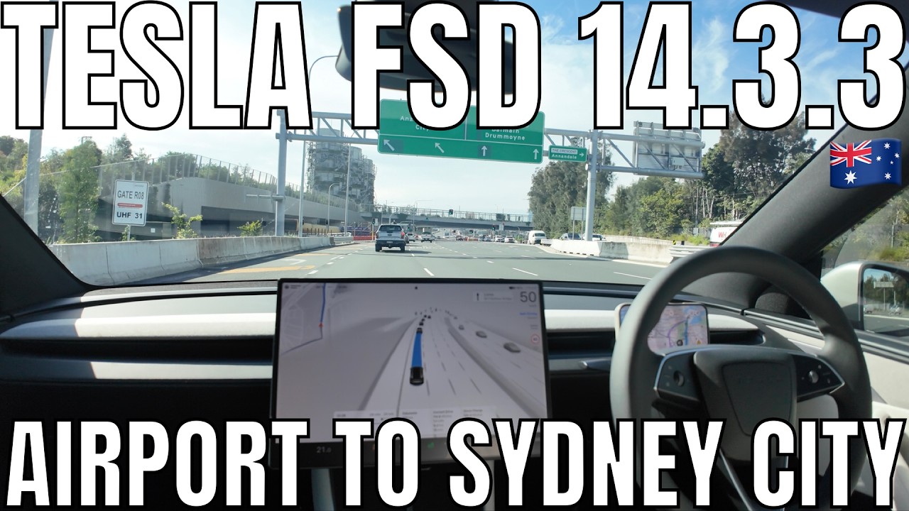 Tesla Model Y L FSD Supervised 14.3.3 Airport to North Sydney via City