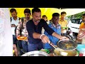 Man Selling Amazing Aloo Puri Rasawala Khaman Sev Usal Indian Street Food