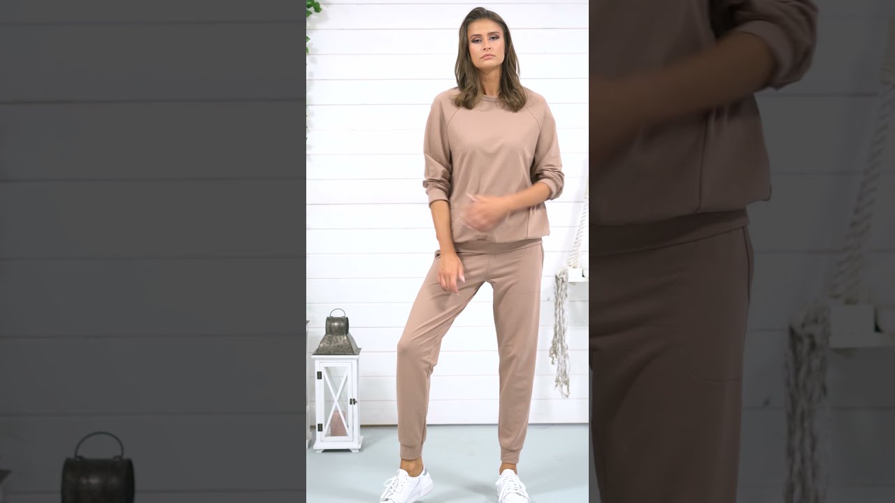 Alta komplet damski 3/4 rękaw, długie spodnie camel