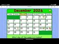 Starfall Calendar December 2026