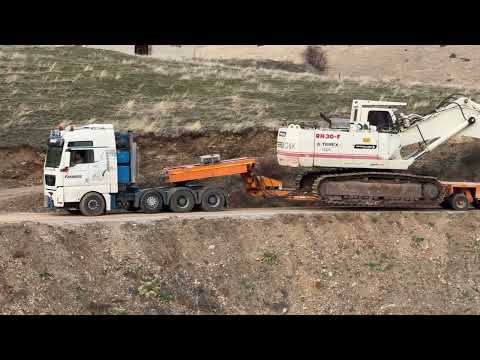 Transporting The Terex RH30F Excavator With Goldhofer Trailer - Fasoulas Heavy Transport - 4k