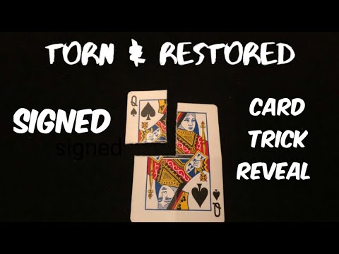 Signed Torn and Restored amazing card trick tutorial
