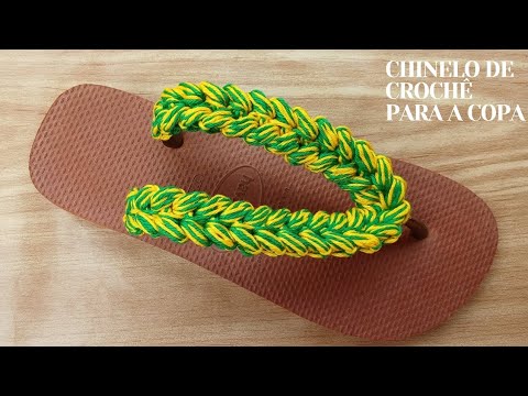 CHINELO CUSTOMIZADO EM CROCHÊ PARA A COPA 2026🇧🇷 GANHE MUITO DINHEIRO COM ESSE MODELO!!! 