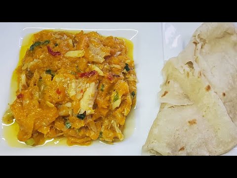 Fried Pumpkin with Saltfish, step by step Recipe Video.