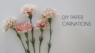DIY How to make Paper Carnations (easy, no machine, paper crafts, flowers)