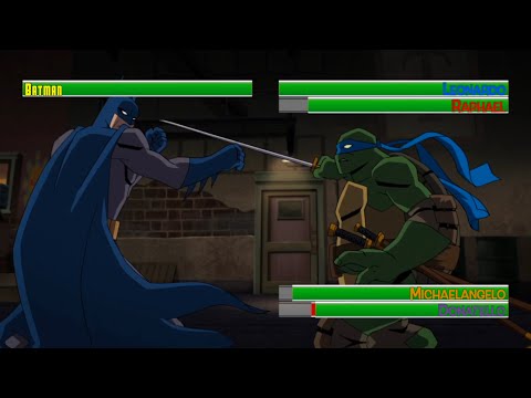 Batman vs Teenage Mutant Ninja Turtles and (Bonus Fight)...with healthbars