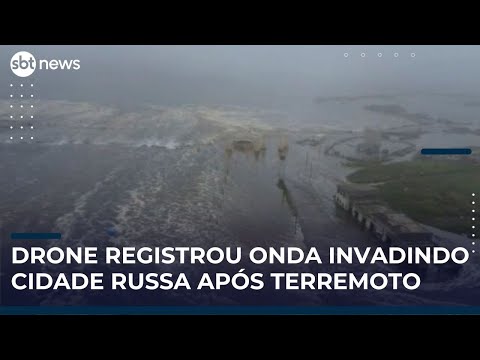 Cidade russa é atingida por tsunami após terremoto; veja | #SBTNews