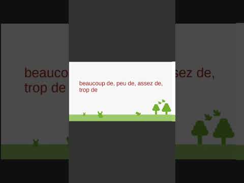 On ajoute "beaucoup de, peu de, assez de, trop de" pour avoir un texte plus riche