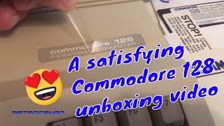 A satisfying Commodore 128 unboxing video clip